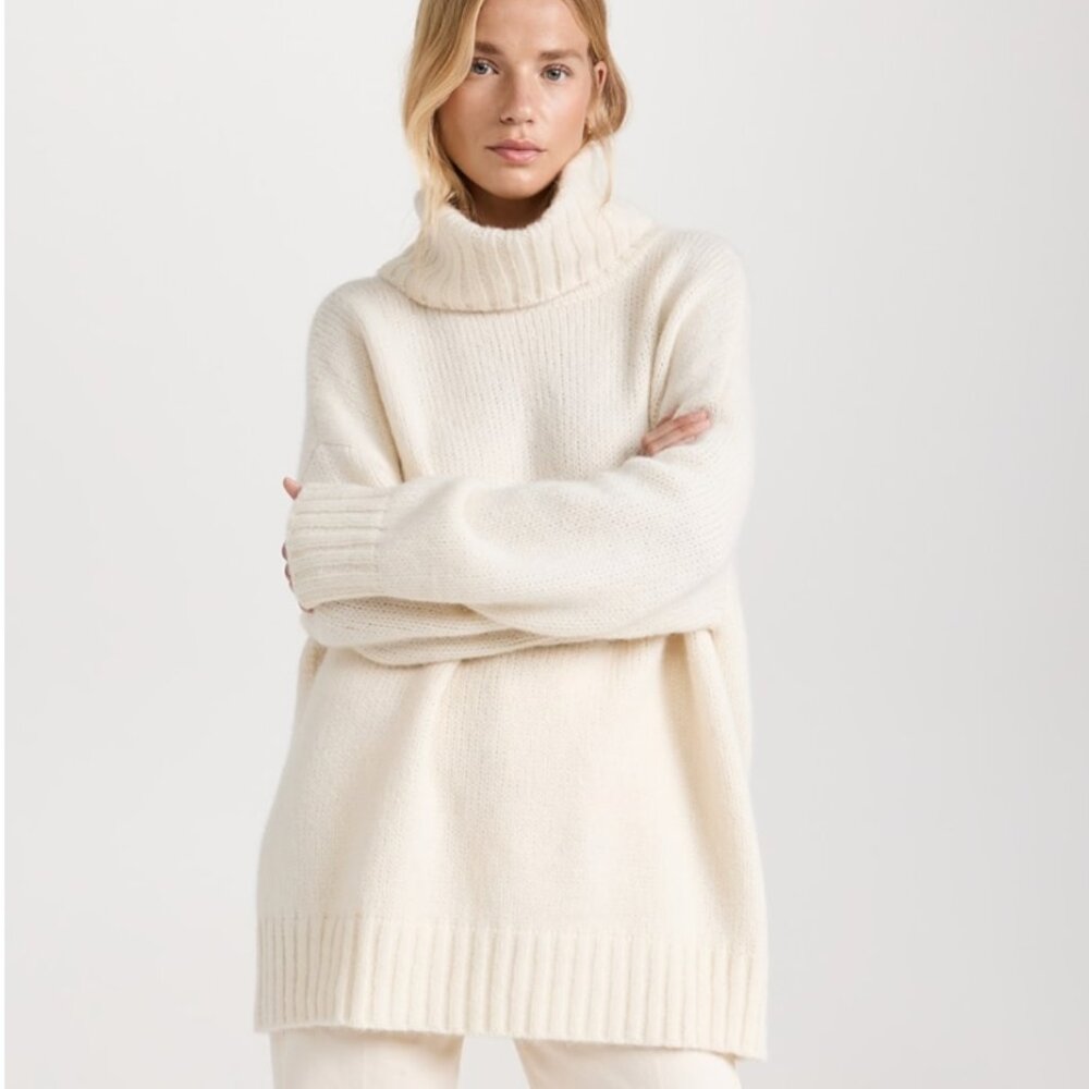 Jenni Kayne Alpaca Cocoon Turtleneck in Ivory